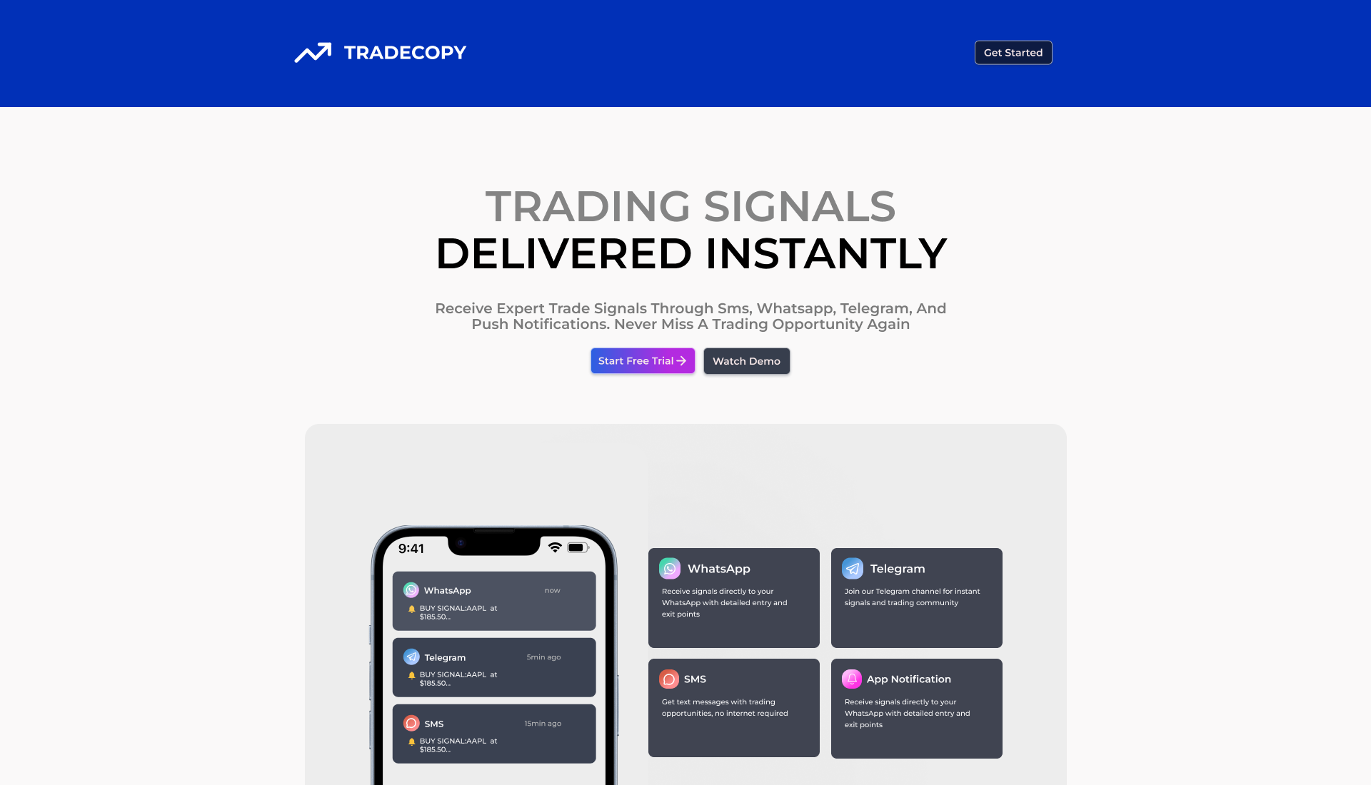 TradeCopy Landing Page