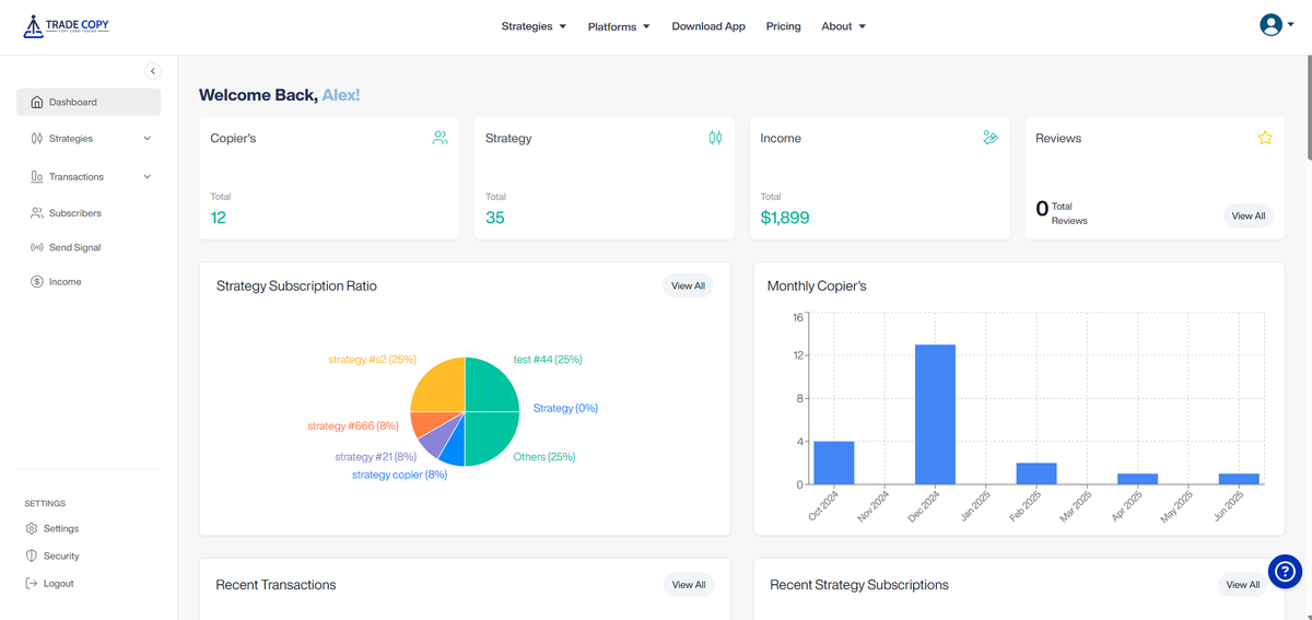 Copy Trading Dashboard